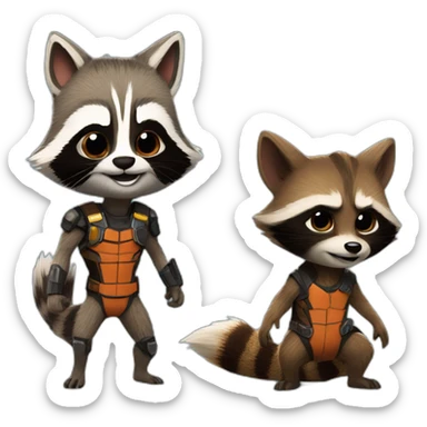 rocket racoon and groot sticker