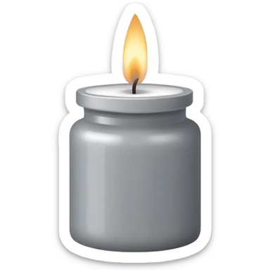 Aesthetic white candle in gray jar sticker