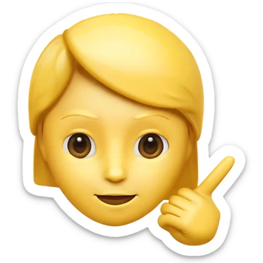 An emoji pointing to its own head looking cocky  sticker