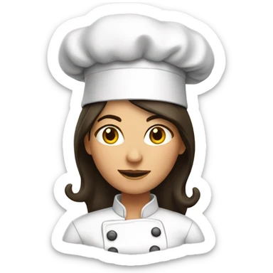 Brunette chef sticker