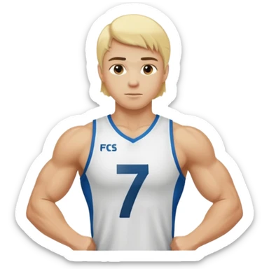 blonde Number 7 Printed Athlete sticker