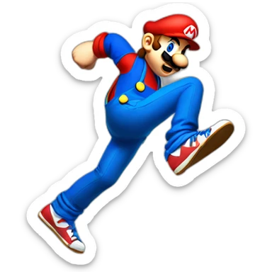 dance dance revolution mario breakdancing sticker