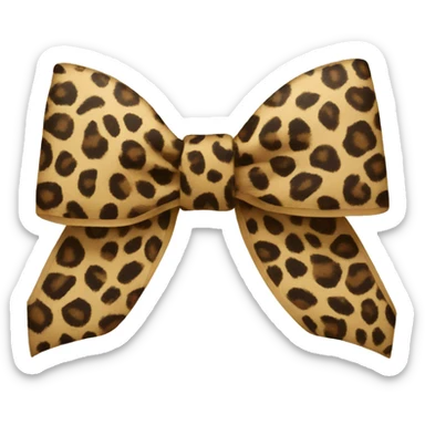 Leopard print bow sticker