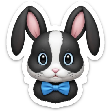 black bunny with blue bowtie sticker
