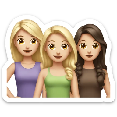 2 blond girls and one brunette sticker