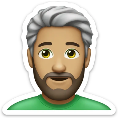 Light skin green eyes bearded man sticker