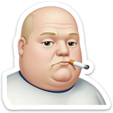 Fat man smoking iqos sticker
