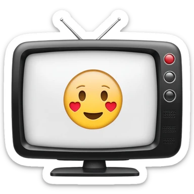 White tv with emoji map  sticker