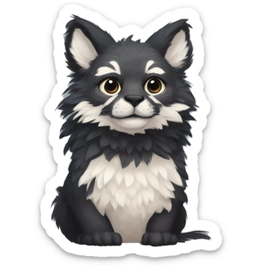 Modern Realistic Rare Fantasy Fluffy Vernid-Trico-species by LiLaiRa, full body sticker