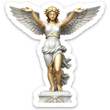 Winged Victory of Samothrace statue sticker