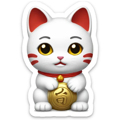 white maneki neko sticker