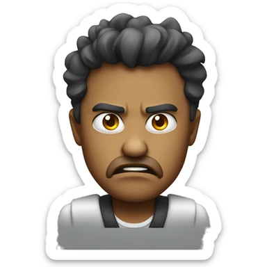 arrogant person with angry expression sticker