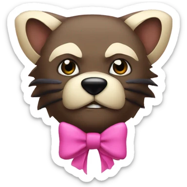 Wolverine with a pink bow sticker