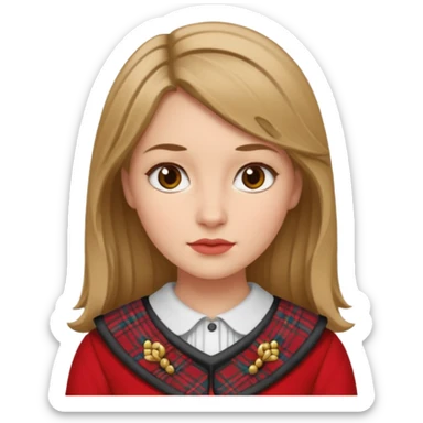 female with scottish red attire and dark blonde hair sticker