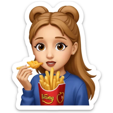 ariana grande munching fries sticker