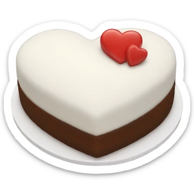 White heart shaped cake  sticker