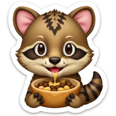 civet emoji with enjoying food sticker
