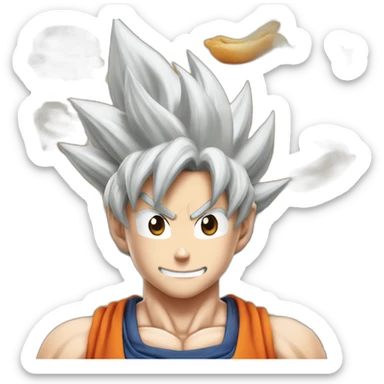 Son Goku avec un menu mcdo sticker