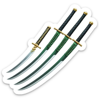 Las tres katanas de roronoa zoro sticker