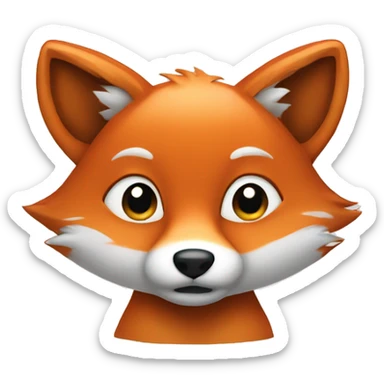 A cute cartoon fox face emoji" sticker