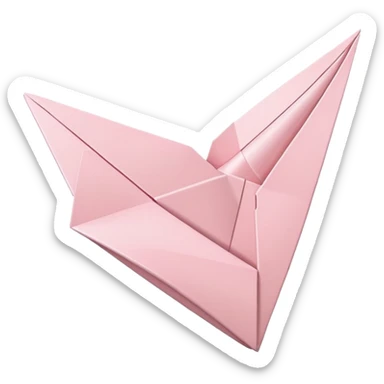 Pale pink classic heart and paper airplane sticker