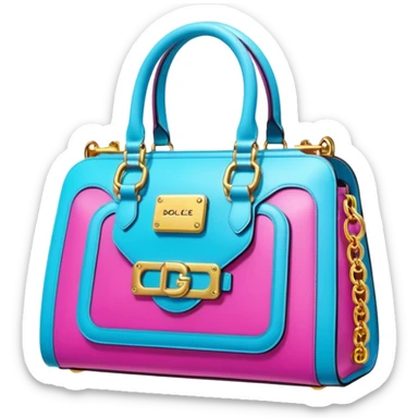 Ultra realistic futuristic cyberpunk vivid and bright dolce and Gabbana bag, 3d rendering, 8k sticker