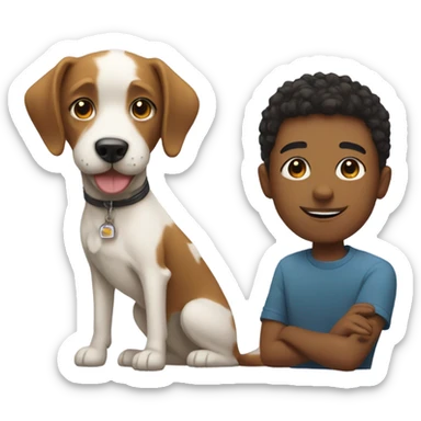 Corey with a dog sticker