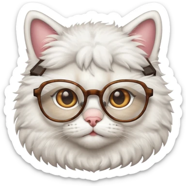  cat with glasses büst sticker