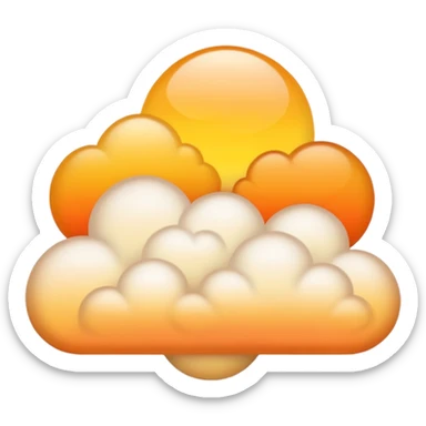 A golden sunset cloud with warm gradient tones. sticker