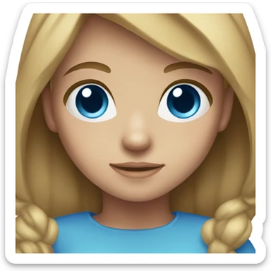 girl with light brown hair and blue eyes  sticker