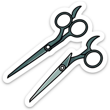 Two scissors intertwining sticker