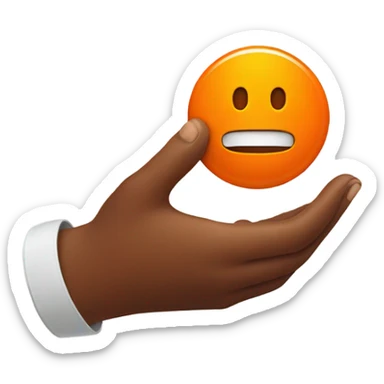 Round orange pill in a hand sticker