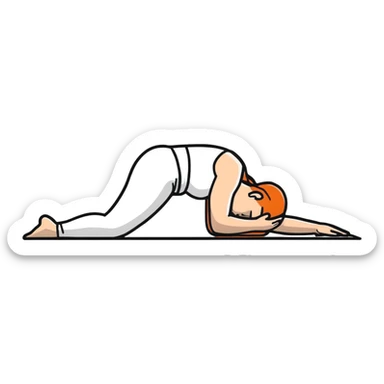 person doing downward dog yoga pose sticker