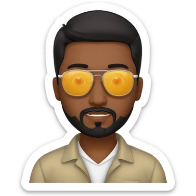 Indian man with  black hair and Goatee and sunglasses sticker