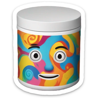 Funny face paint can sticker