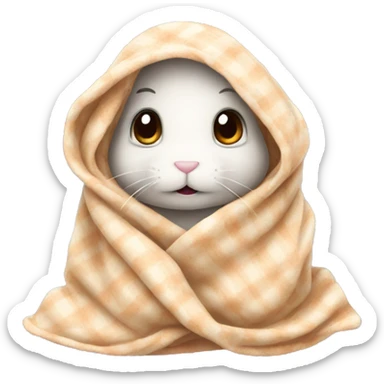 Bunny in blanket  sticker