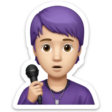 justin bieber with microphone sticker