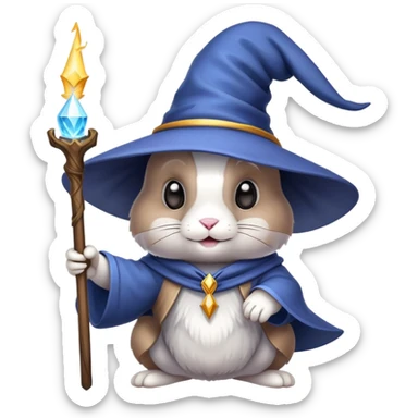 Lapin qui fait de la magique avec un chapeau de sorcier sticker