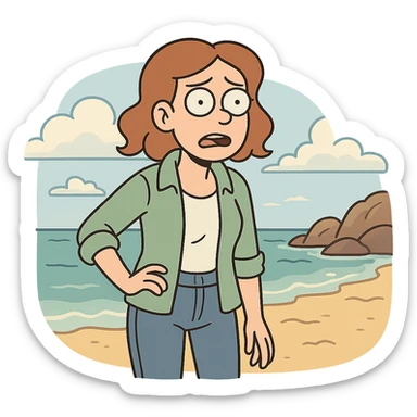 coastal scene sticker