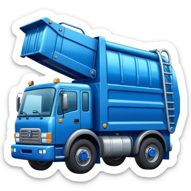 blue garbage truck sticker