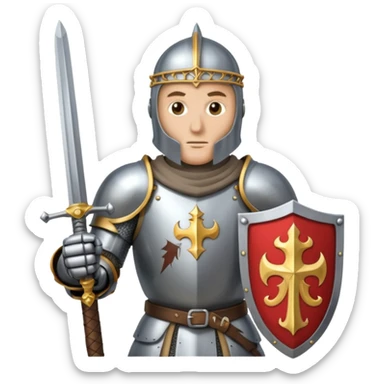 Knight with king Baldwin IV mask sticker