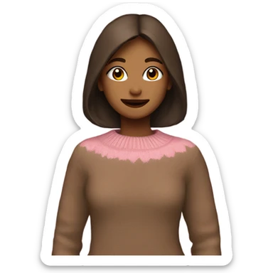 brown pink bloom sweater sticker