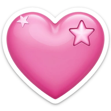 pink heart with star sticker