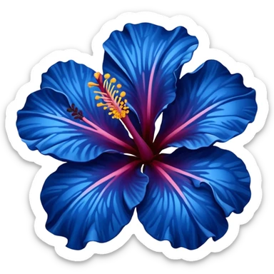Dark blue flower hibiscus sticker