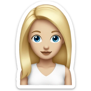 Cute woman with straight blonde hair and blue eyes sticker