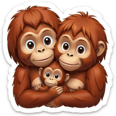 orangutan mother with baby sticker