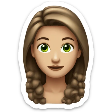 Beautiful lady with green eyes e long hair brown  sticker