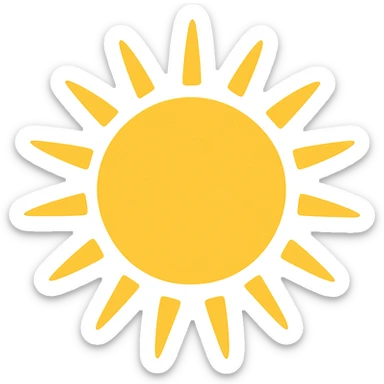 a yellow sun sticker