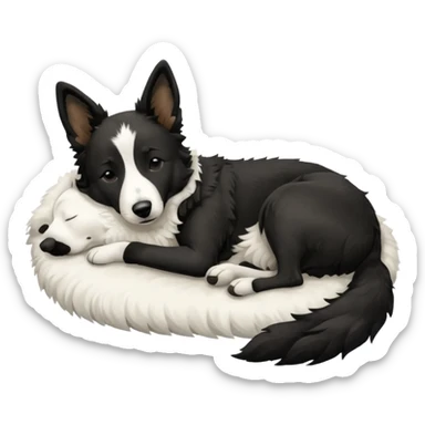 Dog blac and white sleep malinois and border collie  sticker