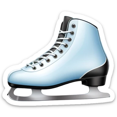 An icon showing close-up speed skating boots with long blades gliding across smooth ice. In the background, a professional racing track curves through a snowy winter landscape with mountains and pine trees under a bright sky. Transparent background enhances the dynamic scene. sticker